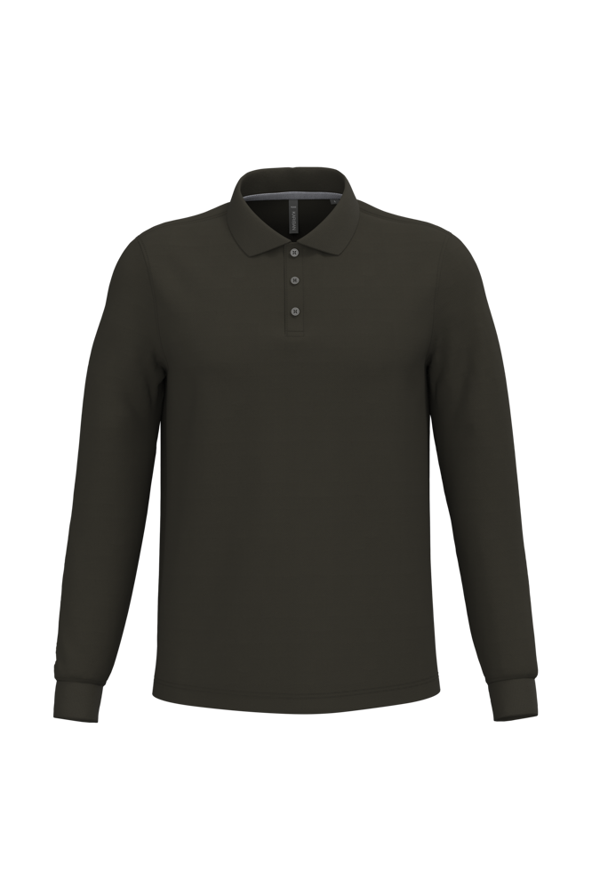 - Polo lange mouwen - Dark Khaki