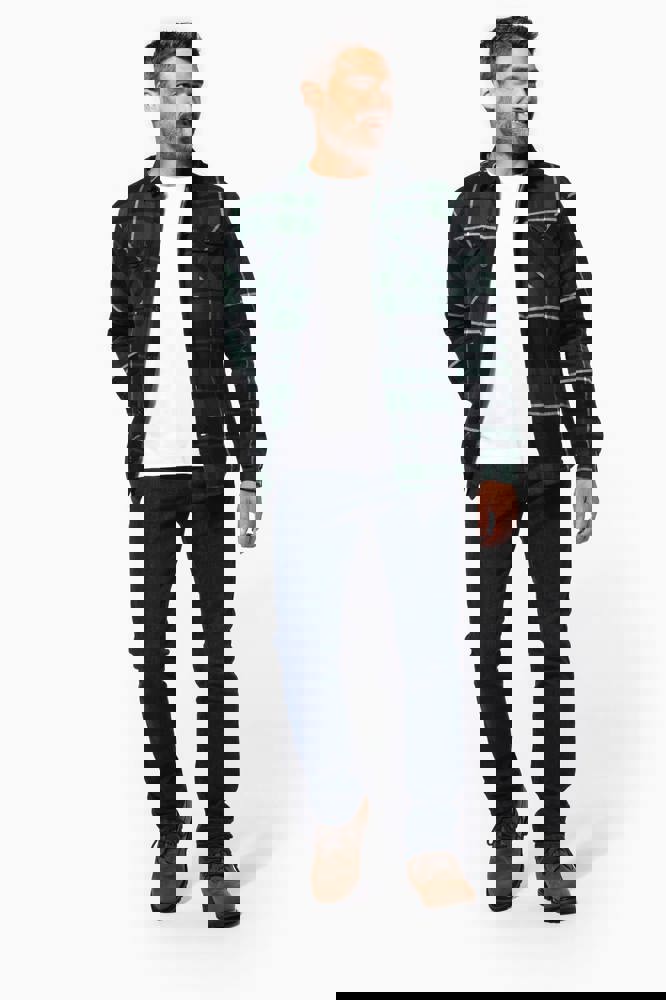 K579 - Geruit overshirt met sherpavoering