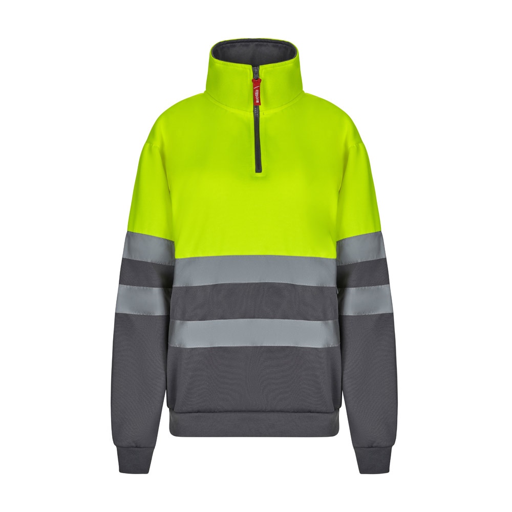 VL THOR. Tweekleurig sweatshirt (300g/m²) van polyester fleece (100%) - Grijs, Geel