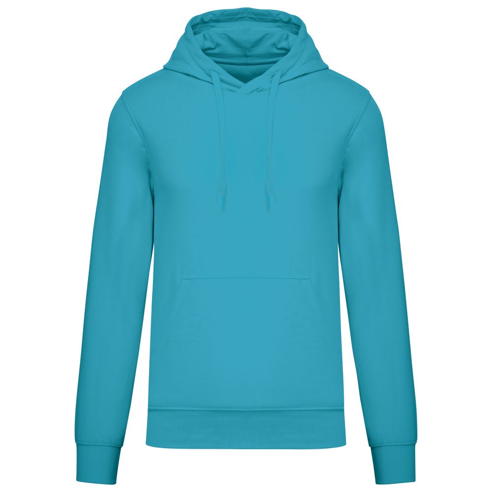 - Ecologische herensweater met capuchon - Sea Turquoise