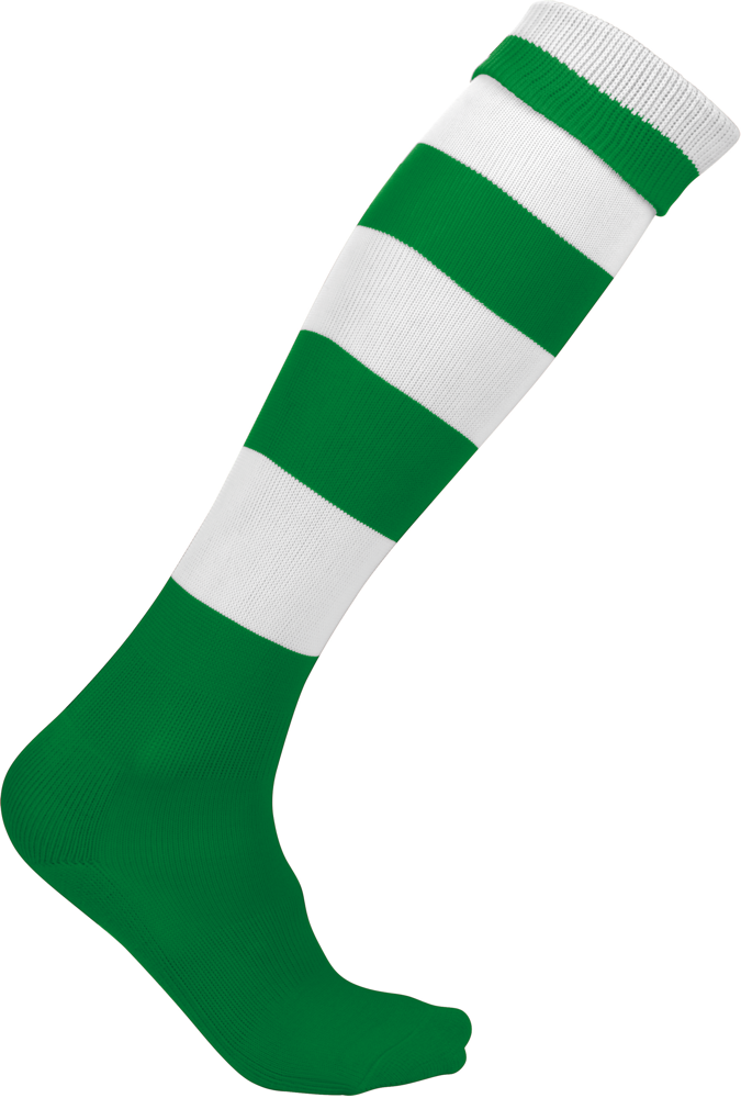 PA021 - Gestreepte Sportsokken - Dark Green / White