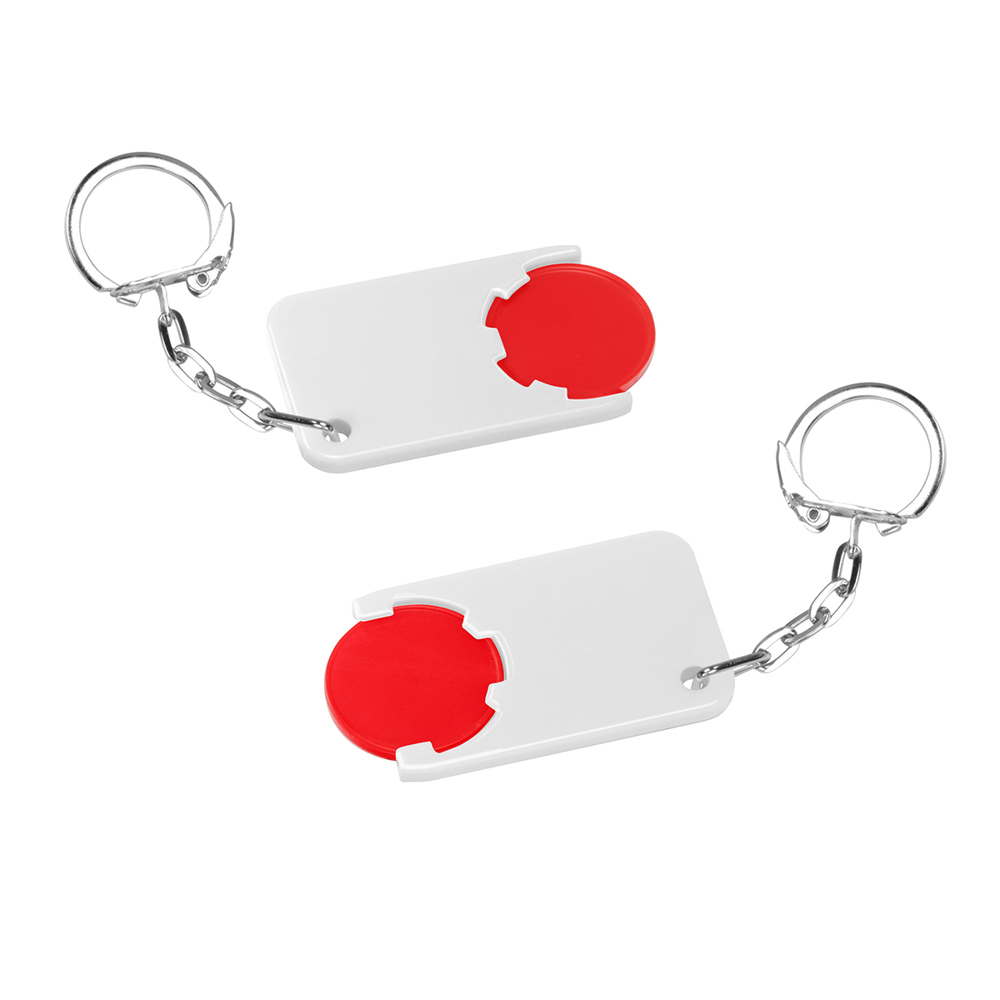 Chiphouder met winkelwagenmuntje 1€ "Beta" - rood/wit