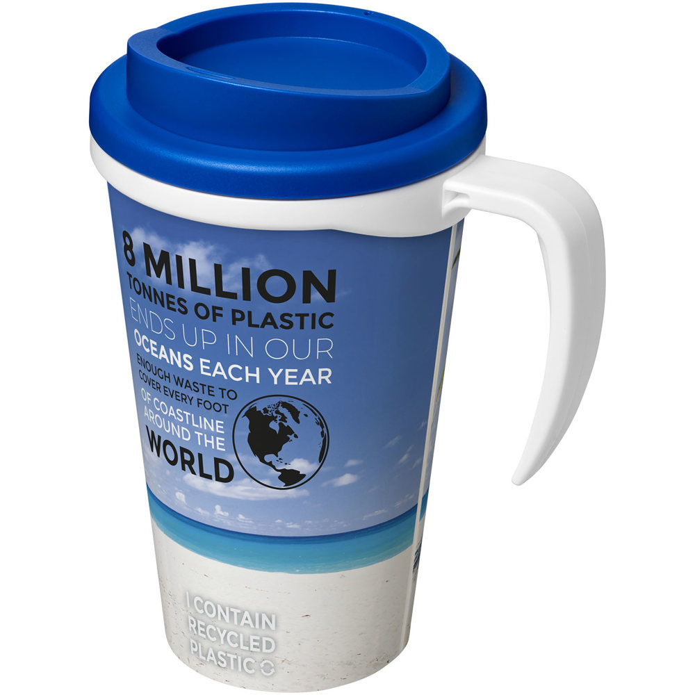 Brite Americano® grande 350 ml geïsoleerde beker - Wit, Middenblauw