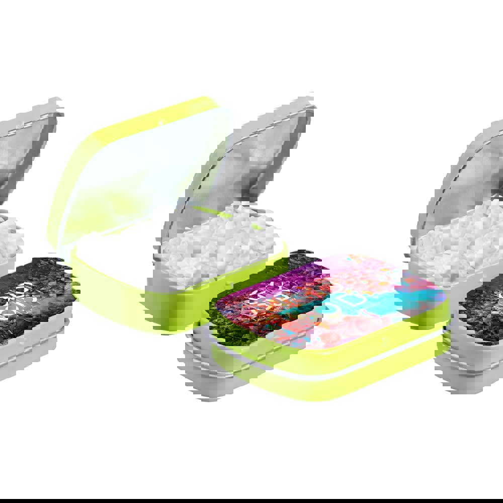 Mini scharnierblikje met vorm pepermunt