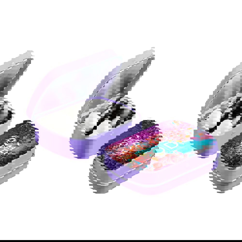 Mini scharnierblikje met snoep - Lila