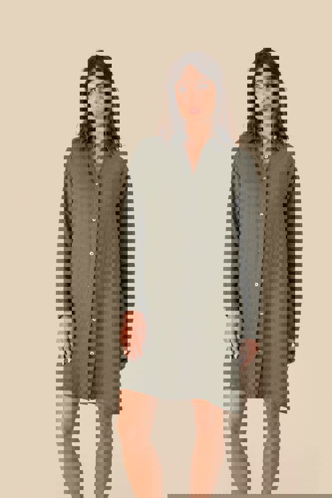 SP5008 - Linnen overhemdjurk voor dames