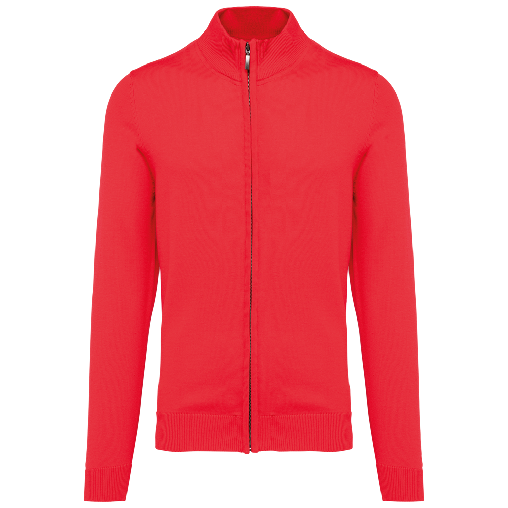 K961 - Heren cardigan met rits - Red