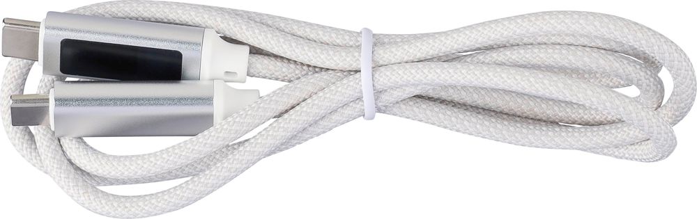Nylon oplaadkabel Claudia - Lichtgrijs