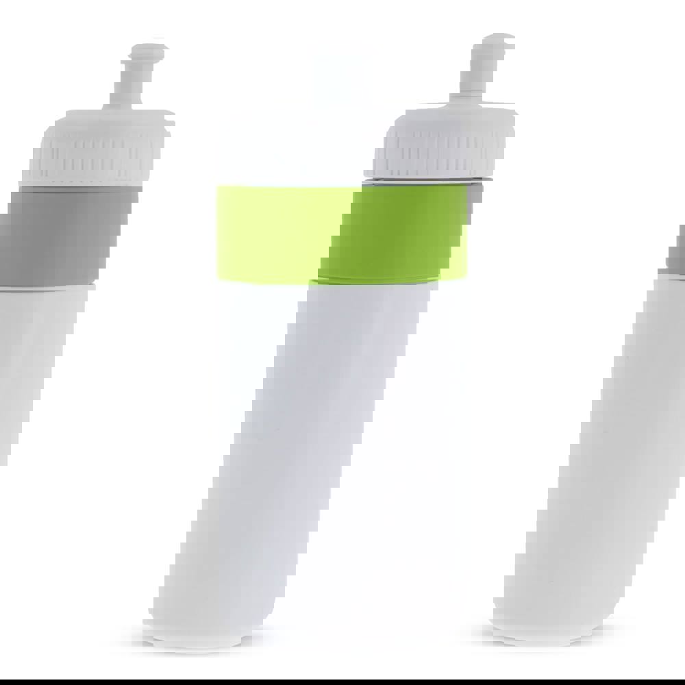 Sportbidon met rand 500ml - Wit / Lichtgroen