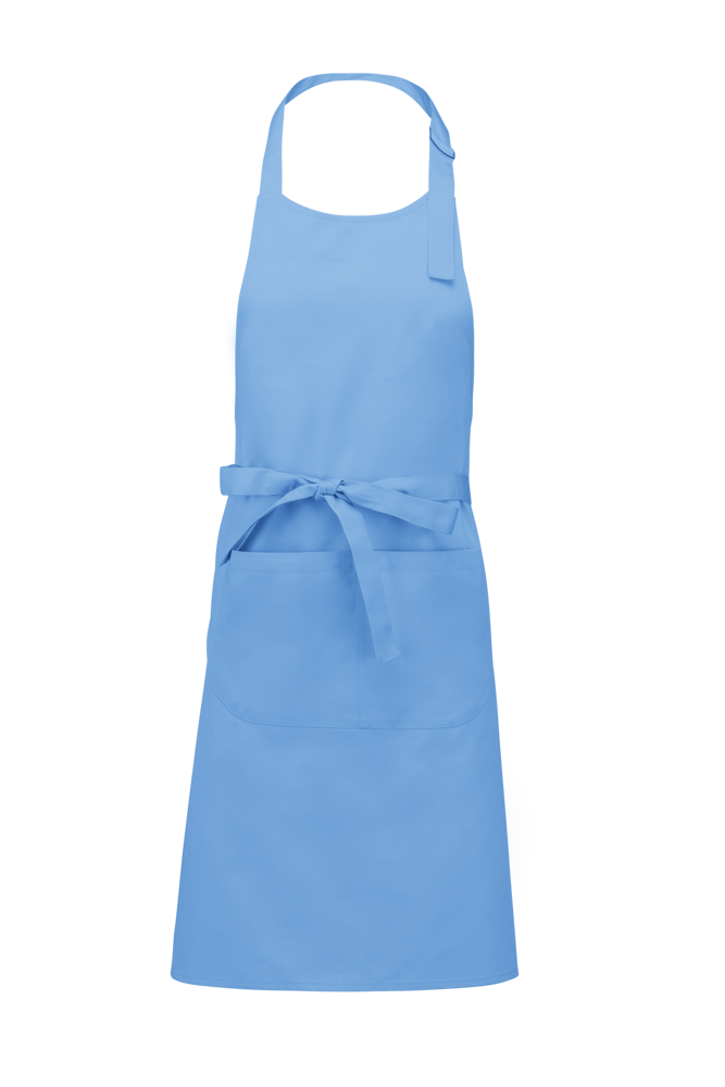 K885 - Katoenen schort met zak - Sky Blue