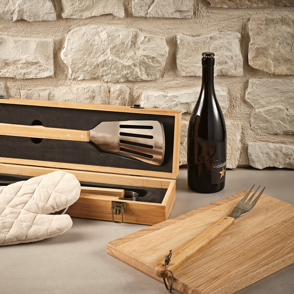 Turner Barbecue Set Bamboe - Natuurlijk