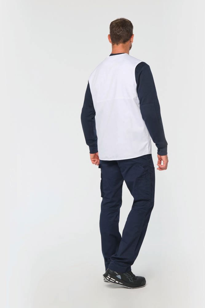 WK609 - Gevoerde unisex bodywarmer van polykatoen multizakken