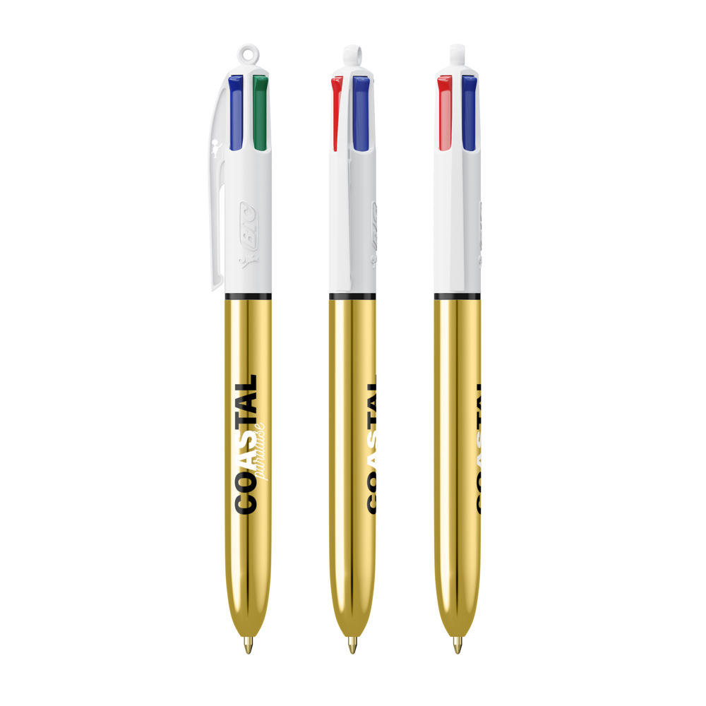 BIC® 4 Colours Shine balpen + Lanyard