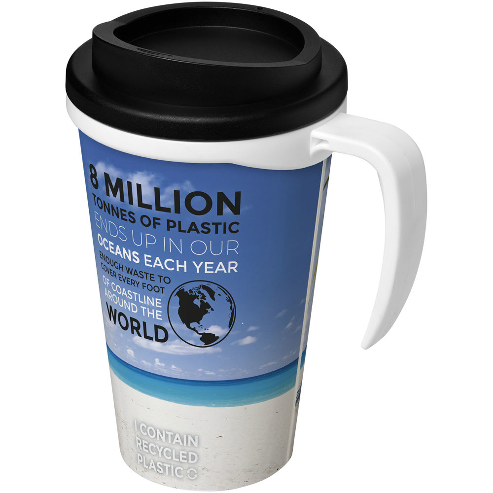 Brite Americano® grande 350 ml geïsoleerde beker - Wit, Zwart