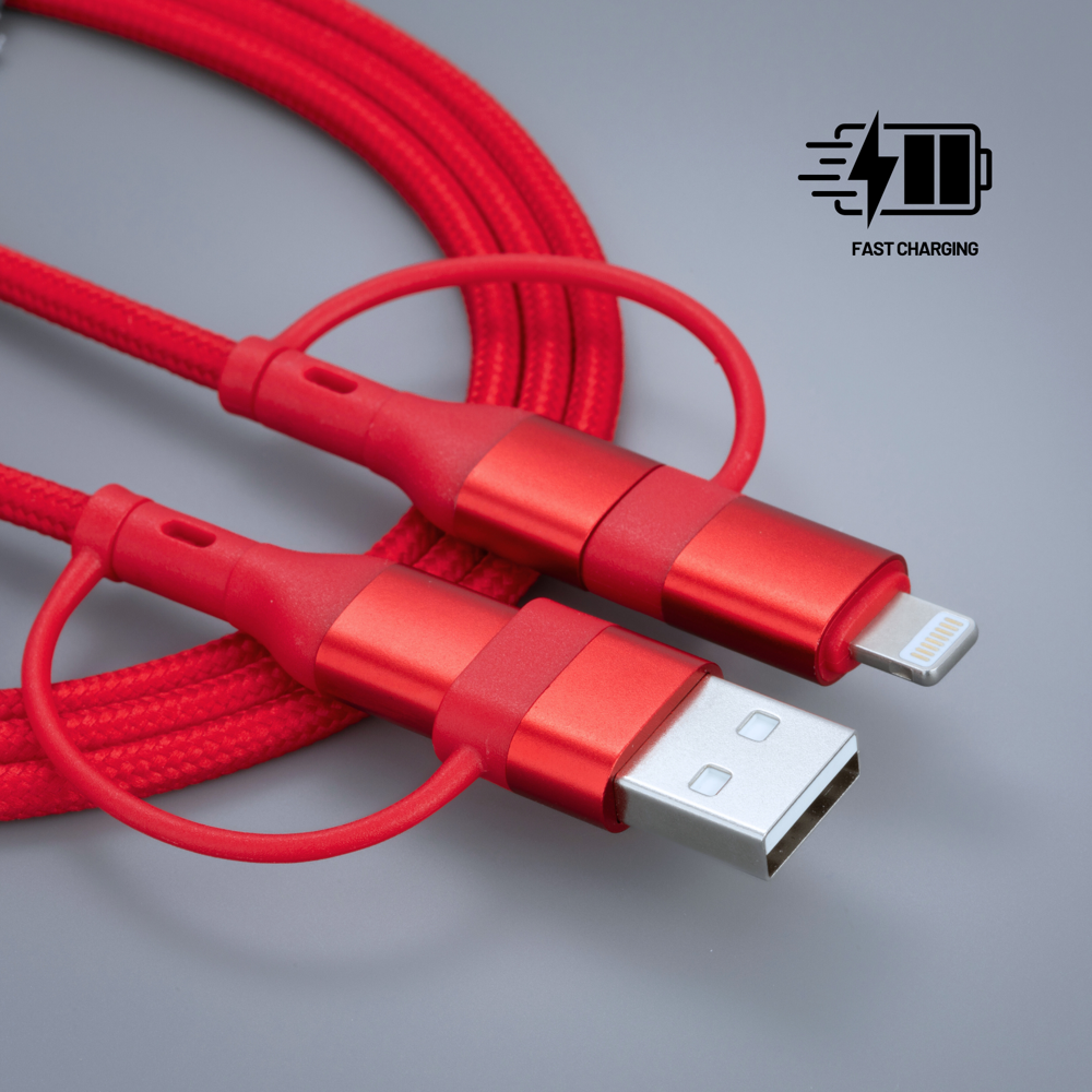 Opti Color oplaad- en datakabel - Rood