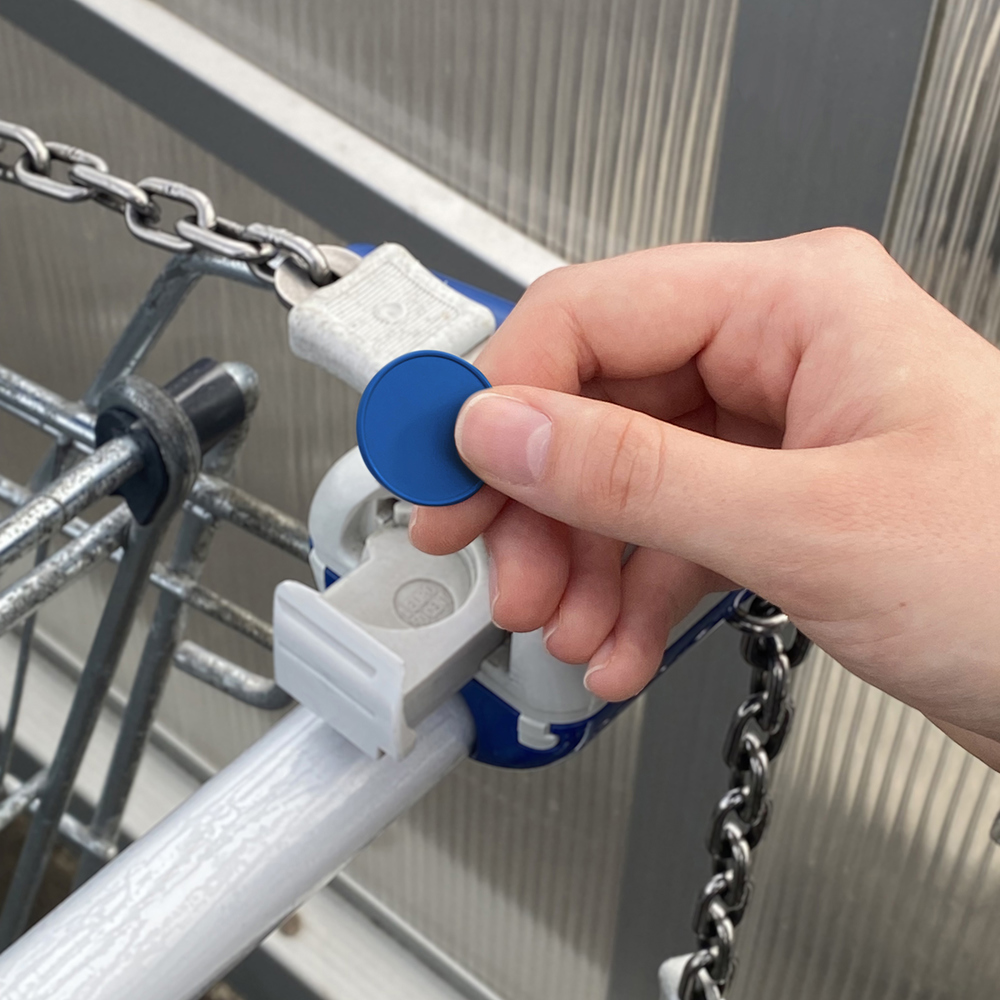 Chiphouder met winkelwagenmuntje 1€ "Alpha"