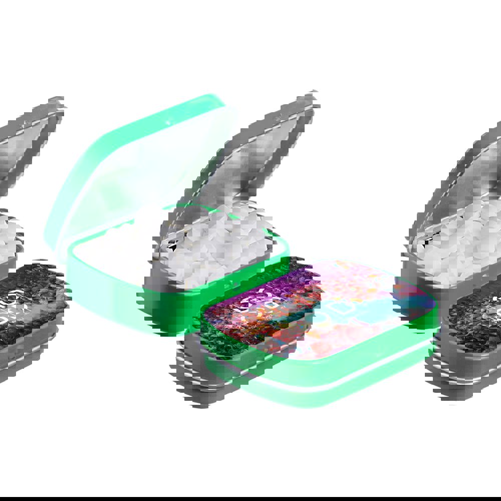 Mini scharnierblikje gevuld met pepermunt