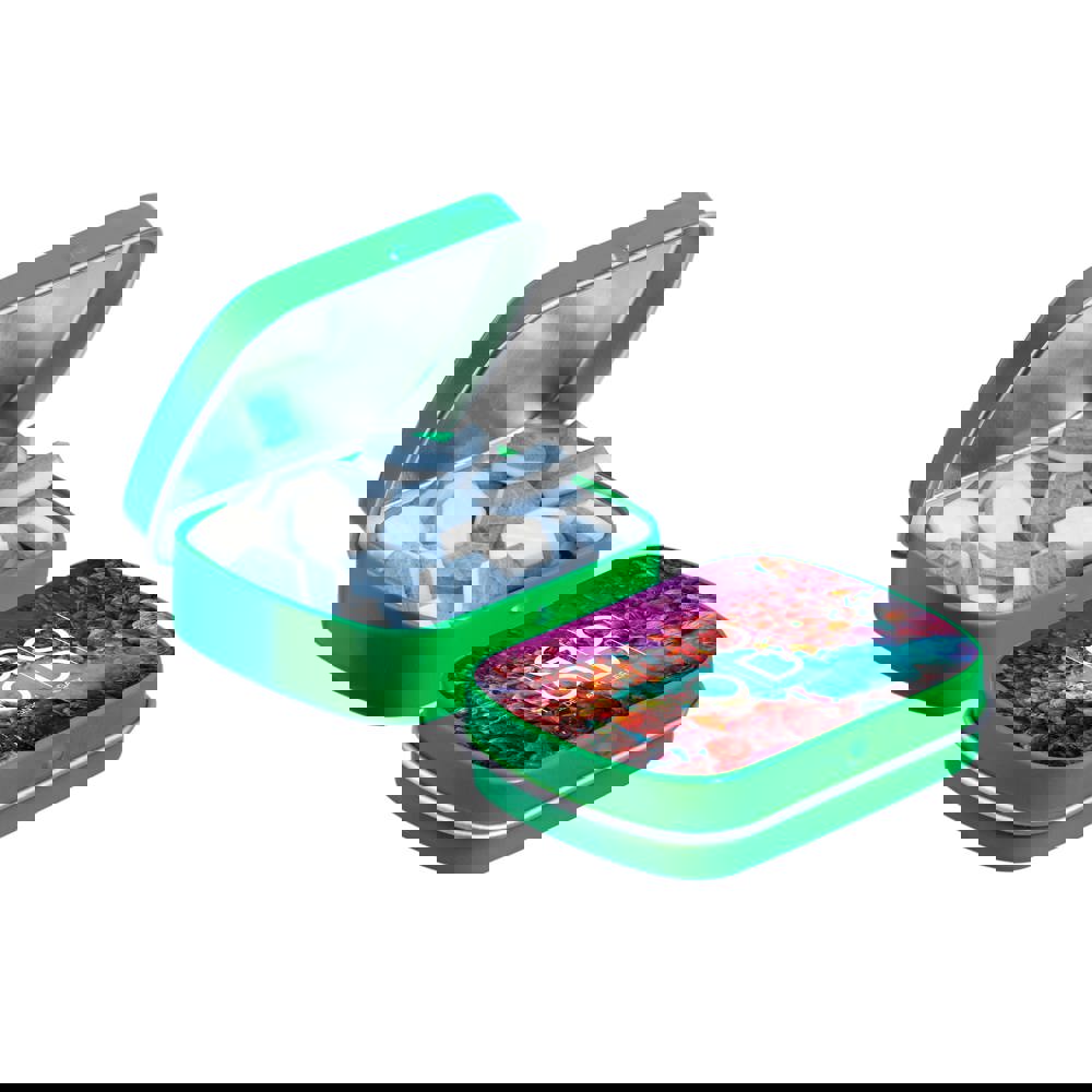 Mini scharnierblikje gevuld met pepermunt - Groen