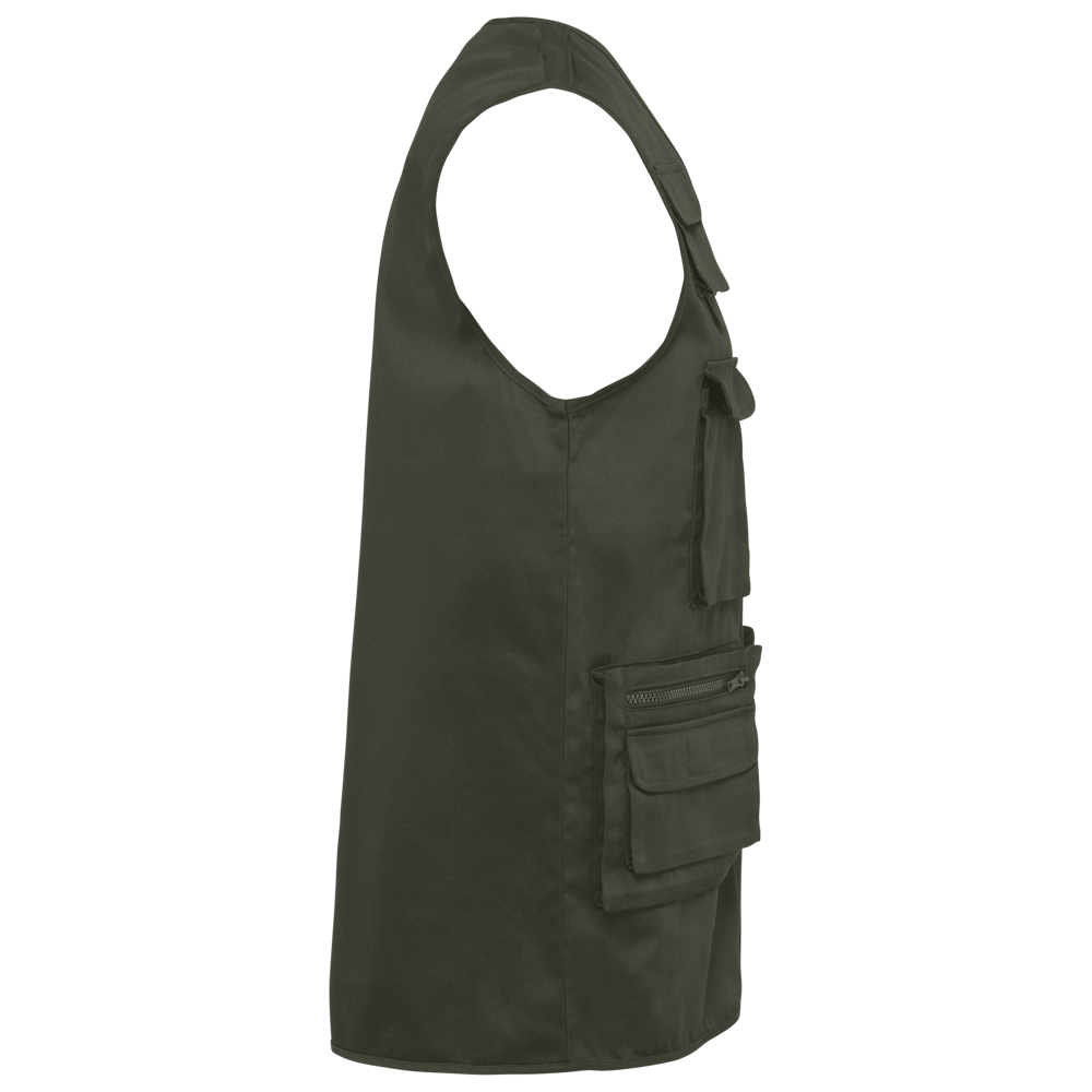 WK609 - Gevoerde unisex bodywarmer van polykatoen multizakken