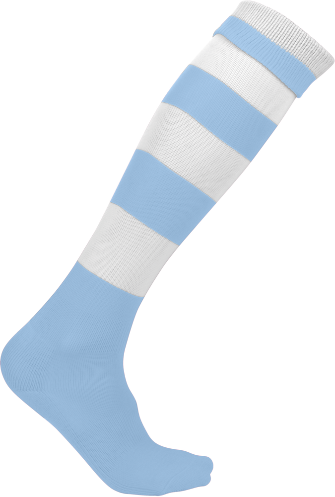 PA021 - Gestreepte Sportsokken - Sporty Sky Blue / White