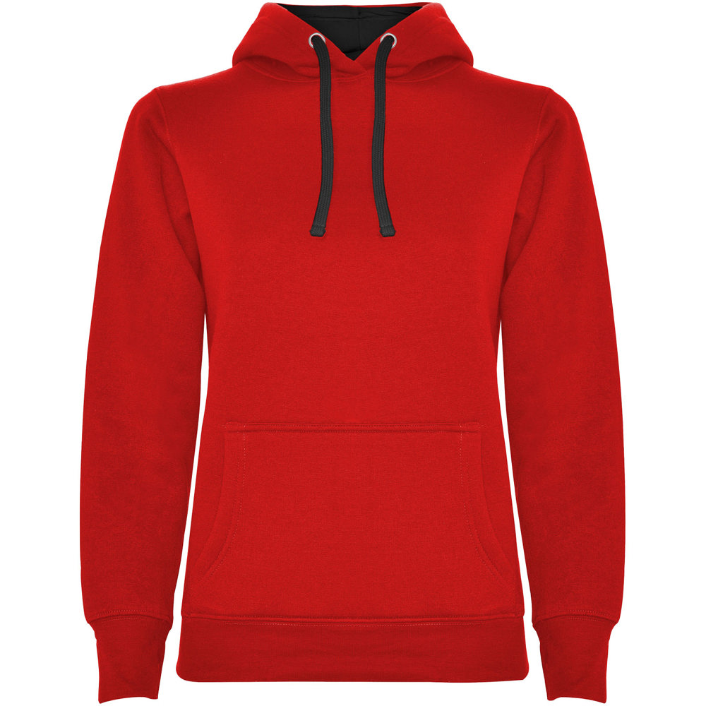 Urban hoodie voor dames - Rood, Zwart