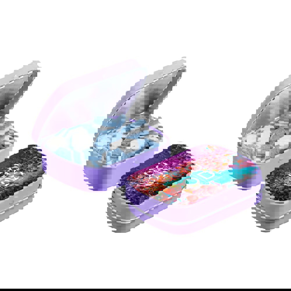 Mini scharnierblikje gevuld met pepermunt - Lila