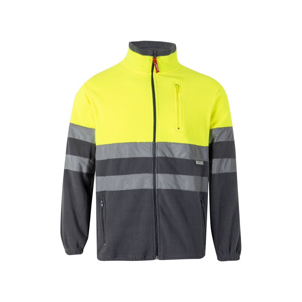 VL EROS. Tweekleurig fleecejack (280g/m²) van polyester (100%) - Grijs, Geel