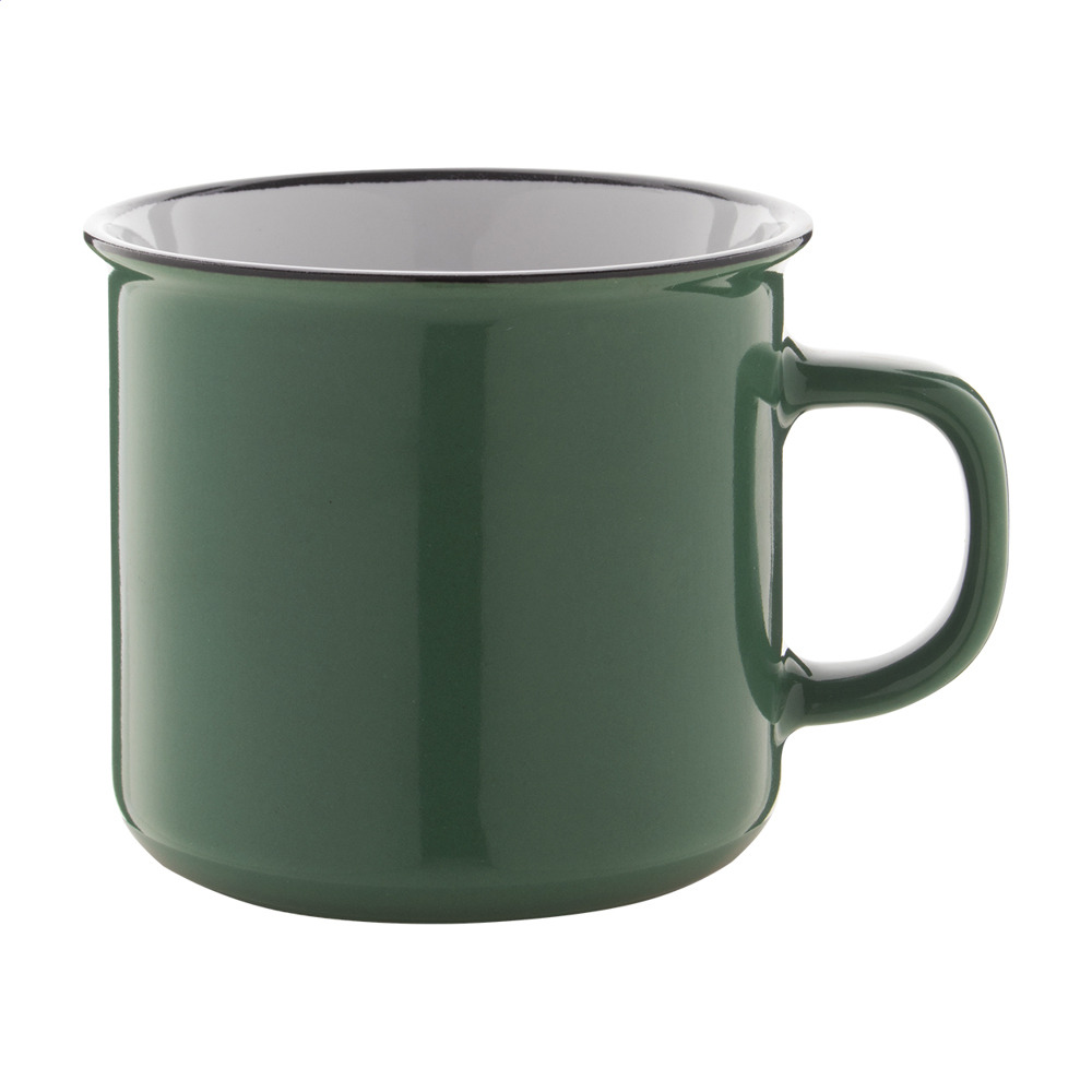Woodstock - vintage mok - donker groen/wit
