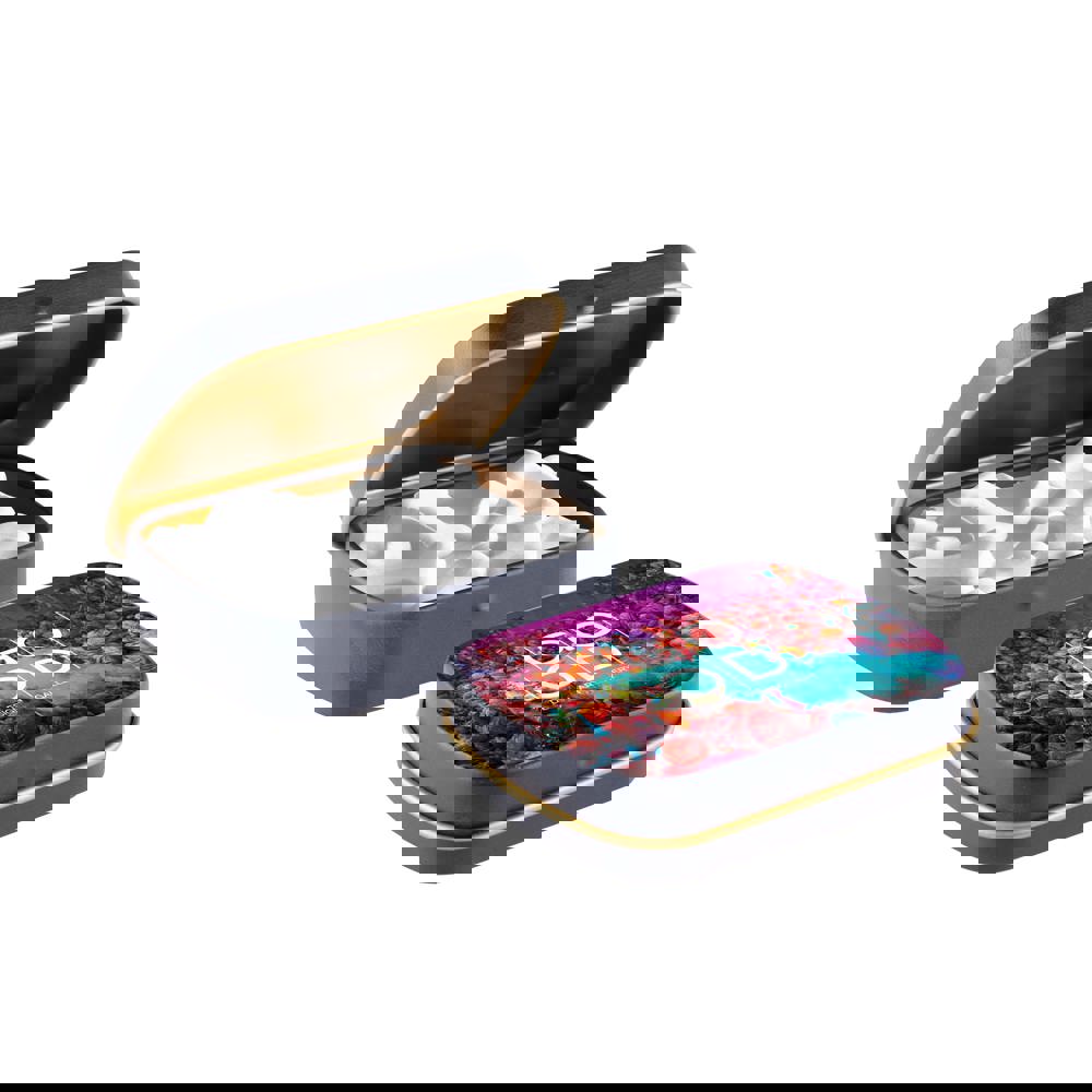 Mini scharnierblikje met vorm pepermunt