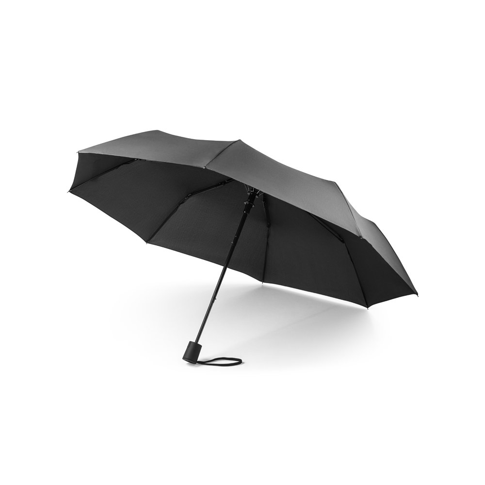 CIMONE. Opvouwbare gerecycled polyester (100% rPET) 190T paraplu met automatische opening - Zwart
