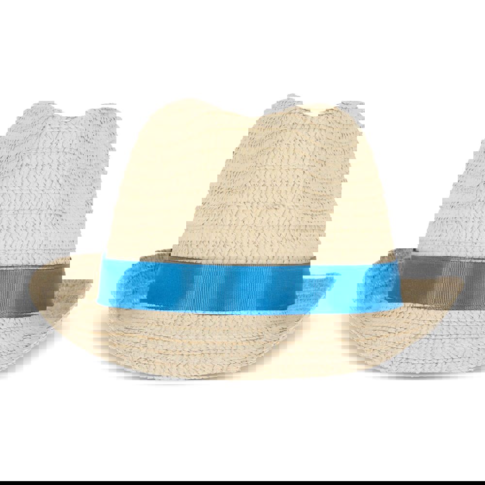 Strohoed met gekleurde band