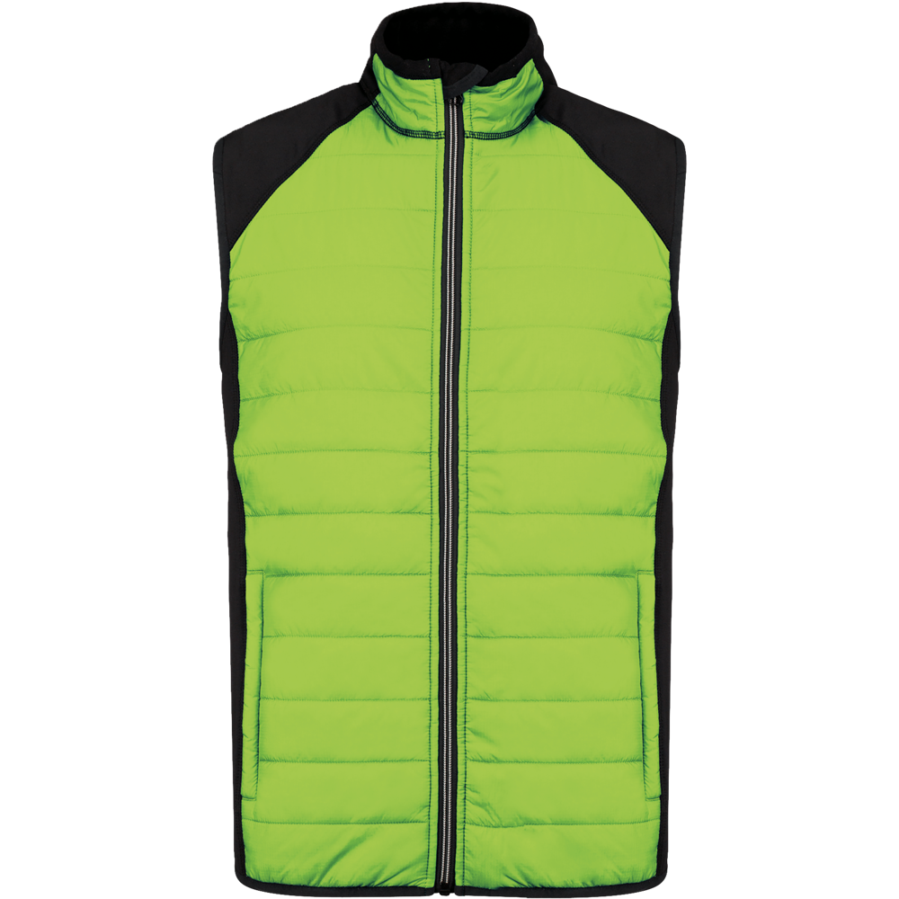 PA235 - BODYWARMER IN TWEE STOFFEN - Lime / Black