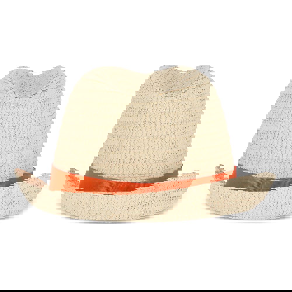 Strohoed met gekleurde band