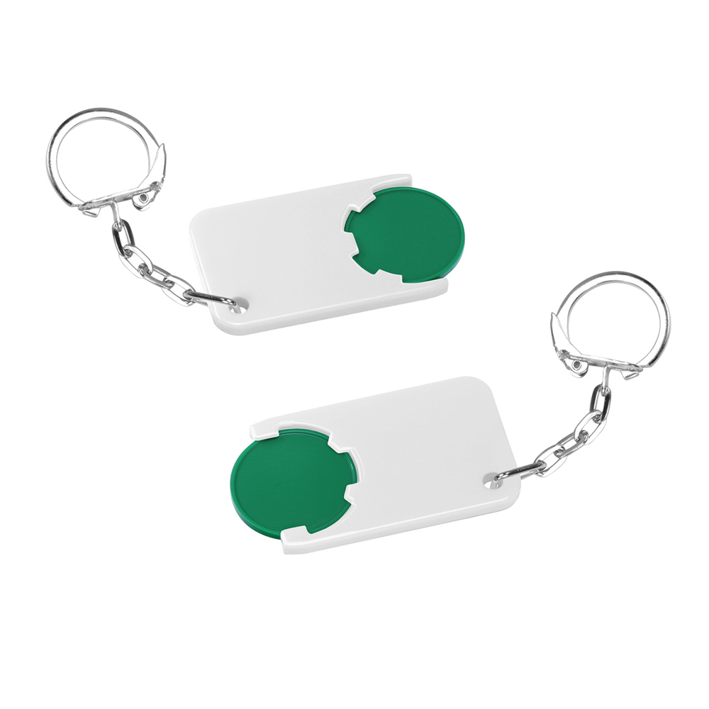 Chiphouder met winkelwagenmuntje 1€ "Beta" - groen/wit