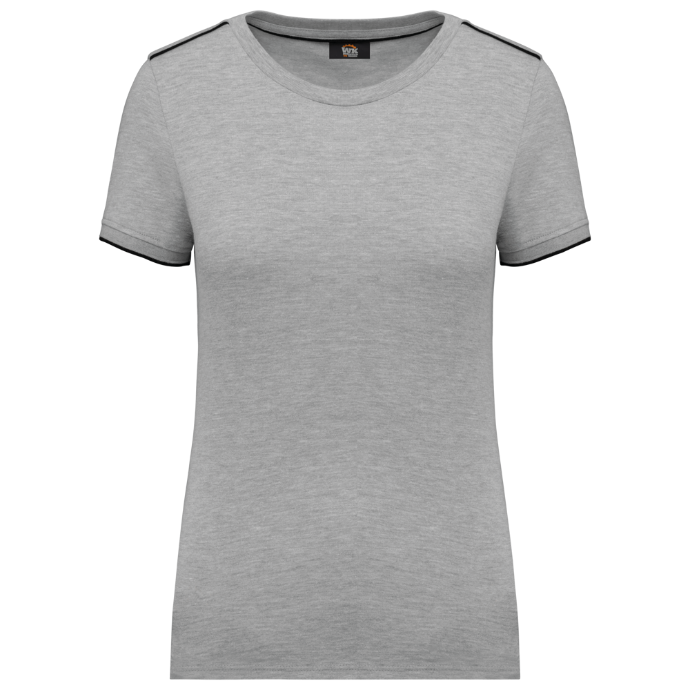 WK3021 - Dames-t-shirt Day To Day korte mouwen - Oxford Grey / Black