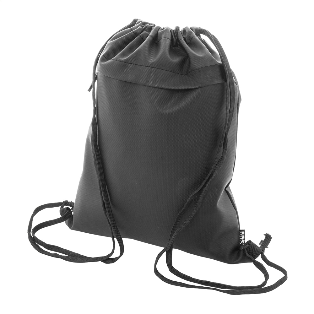 Pudrow - RPET tas met trekkoord - Zwart