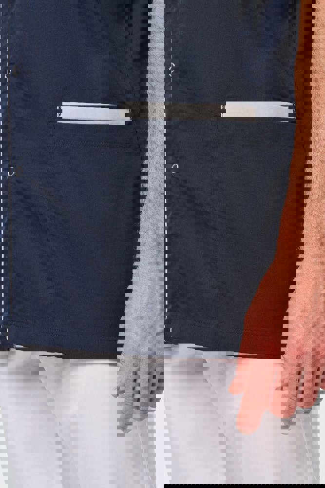 WK505 - Herenoverhemd in polykatoen met drukknopen