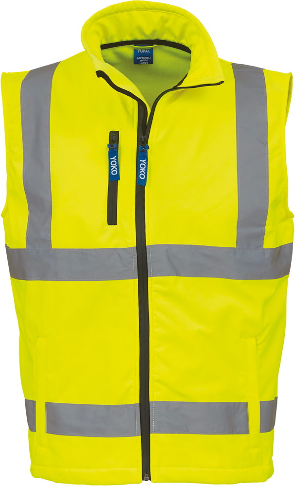 YHV006 - Softshell veiligheidsbodywarmer - Hi Vis Yellow