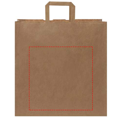 Papieren tas 80-90 g/m2 gemaakt van kraftpapier met platte handgrepen - 34 x 20 x 35 cm