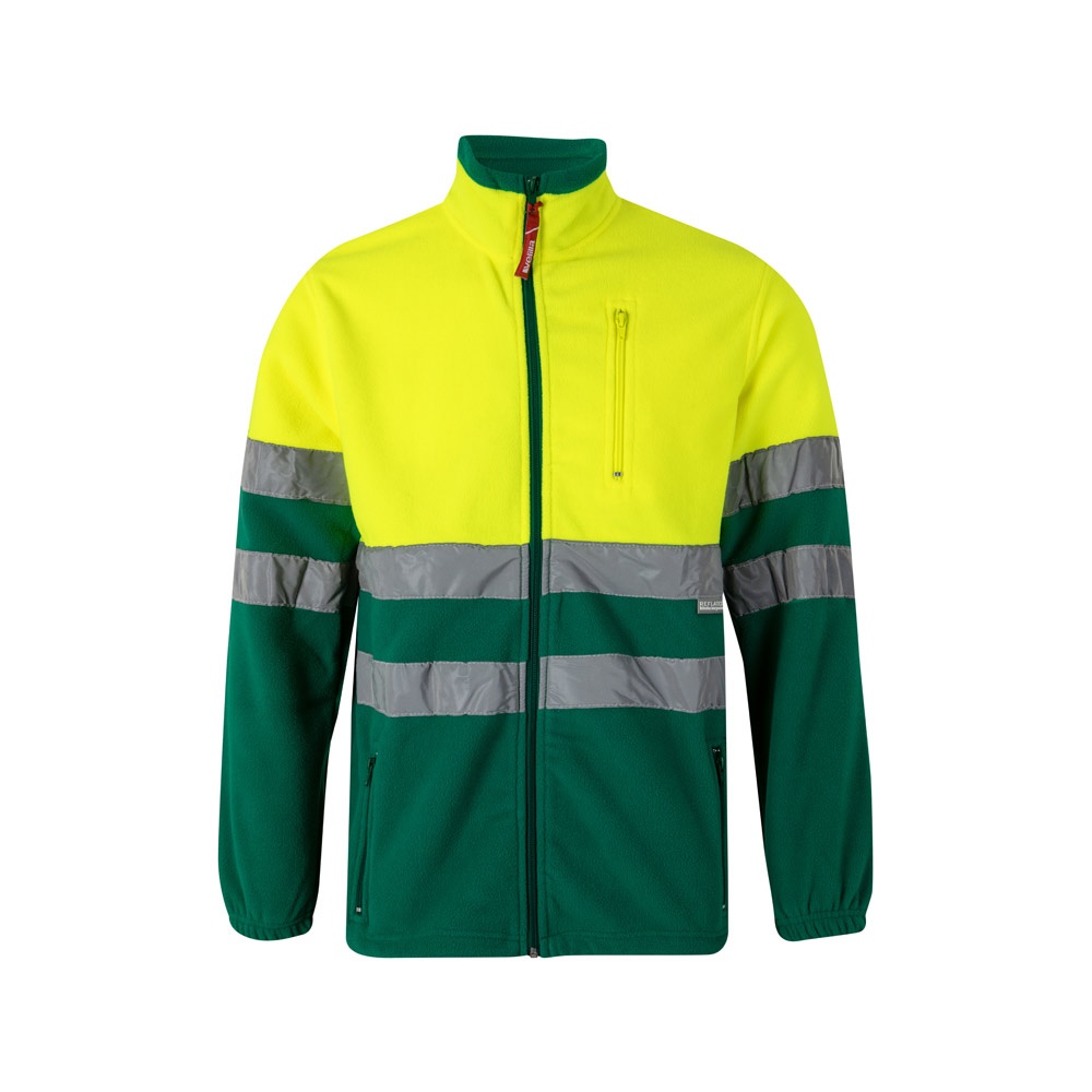 VL EROS. Tweekleurig fleecejack (280g/m²) van polyester (100%) - Groen, Geel