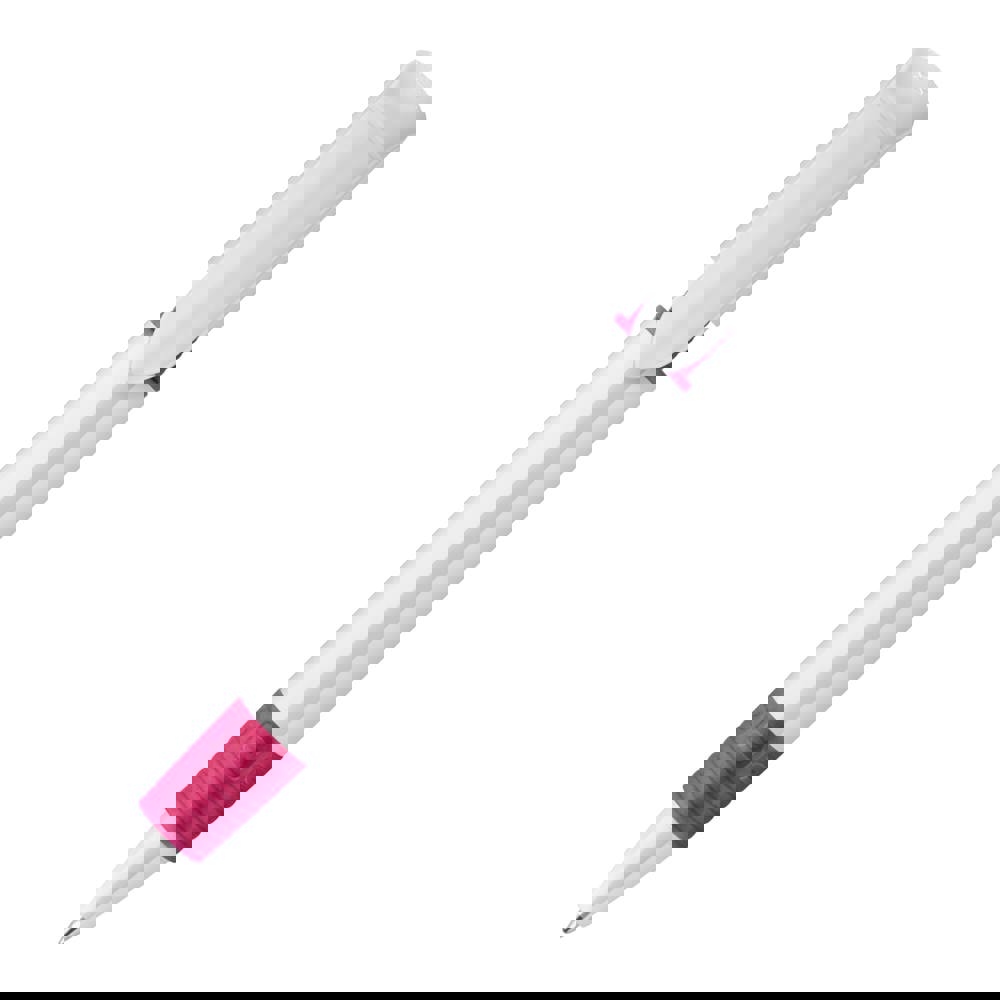 Balpen S40 Grip hardcolour - Wit / Roze