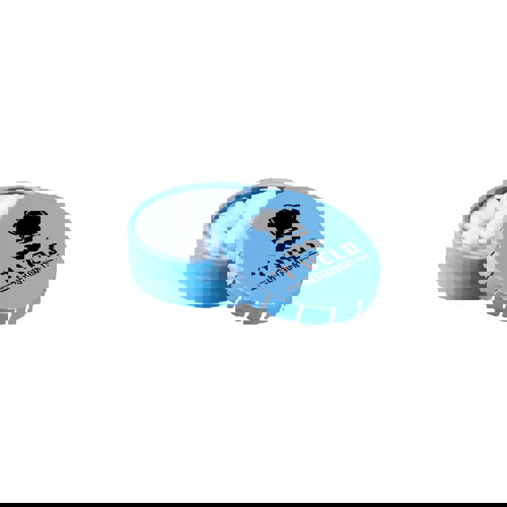Super mini clic-clac blikje gevuld met pepermunt