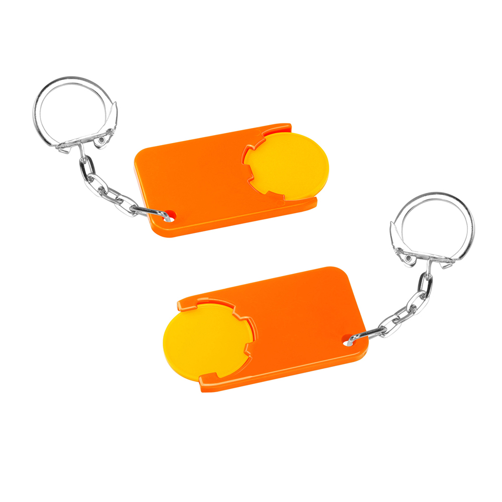 Chiphouder met winkelwagenmuntje 1€ "Beta" - geel/oranje