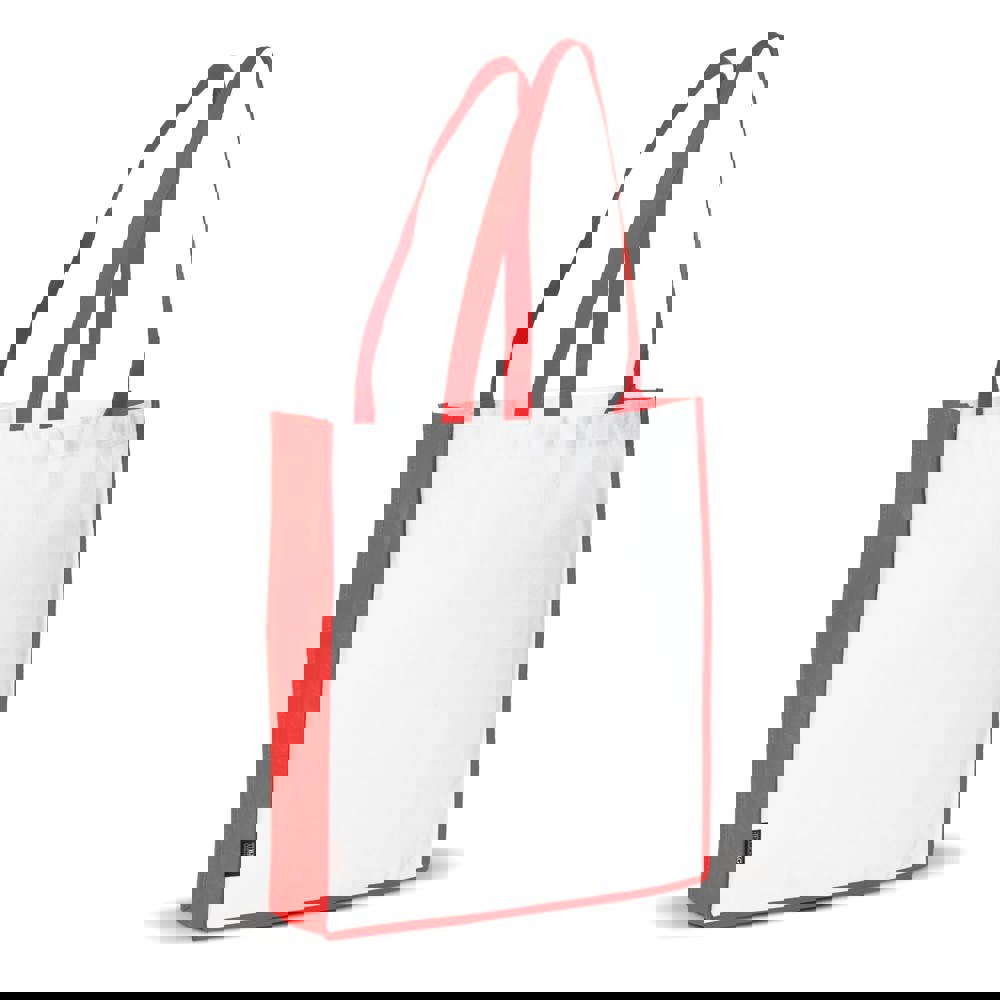 Schoudertas non-woven 75g/m² - Wit / Rood