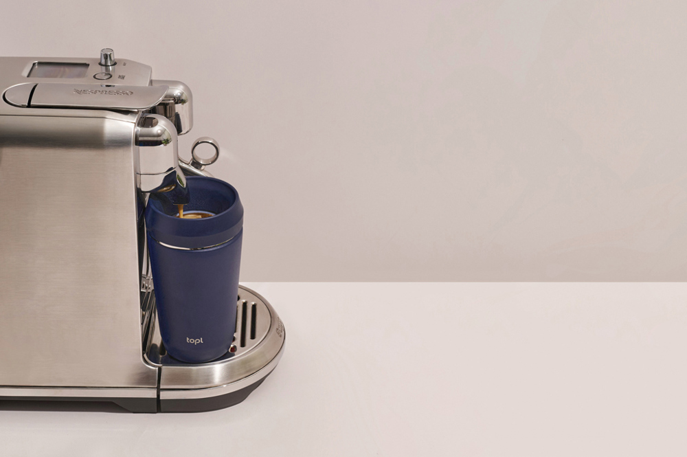 Topl Recycled RVS To Go beker gepatenteerd 360 Lid 354ml