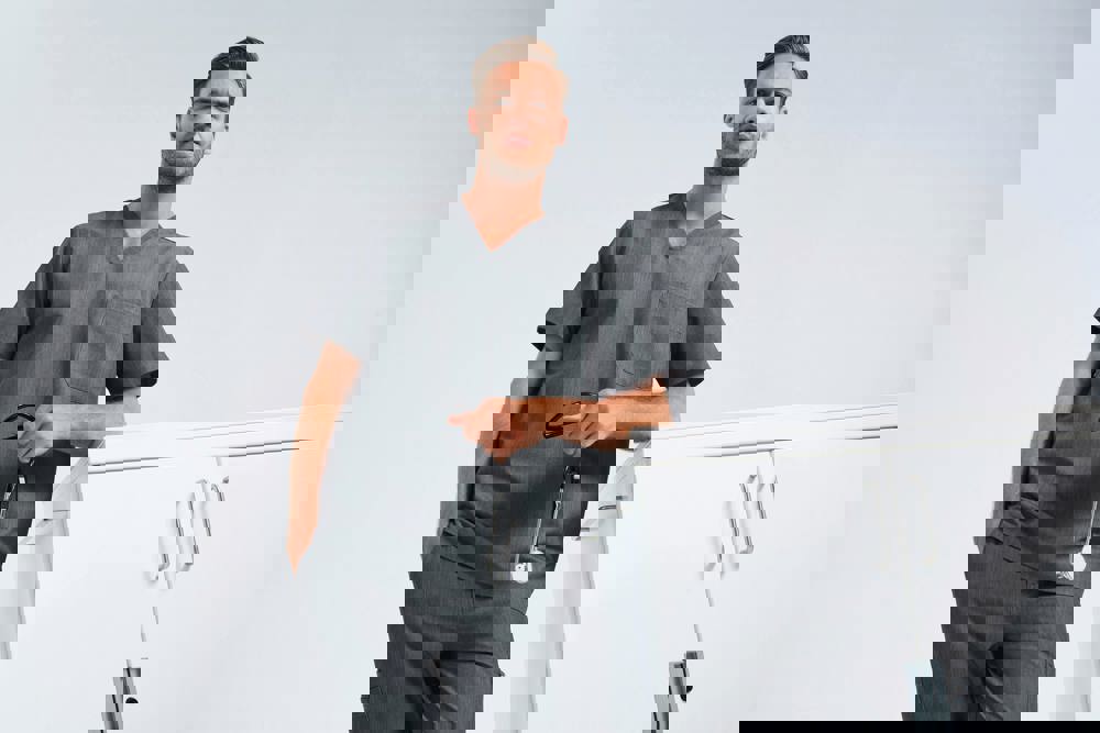 NN200 - Stretch tuniek met korte mouwen voor heren