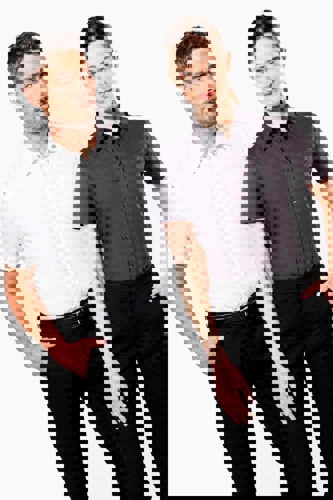 K544 - Dames Poplin Blouse Korte Mouwen