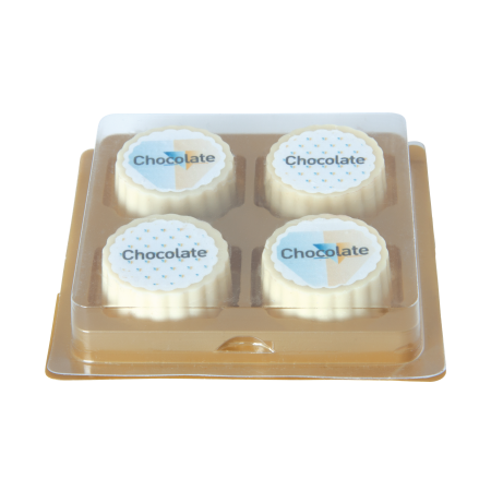 Set logobonbons witte chocolade (4 stuks)