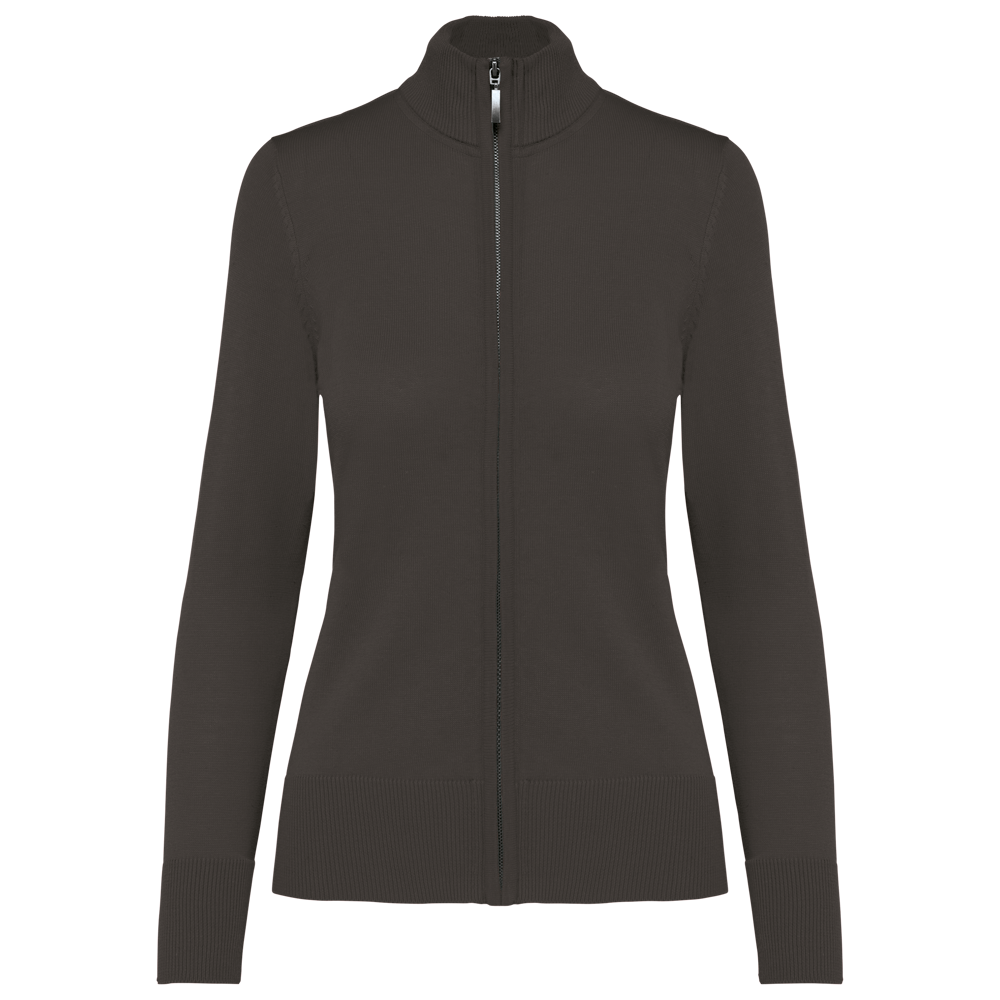 K962 - Dames cardigan met rits - Dark Grey