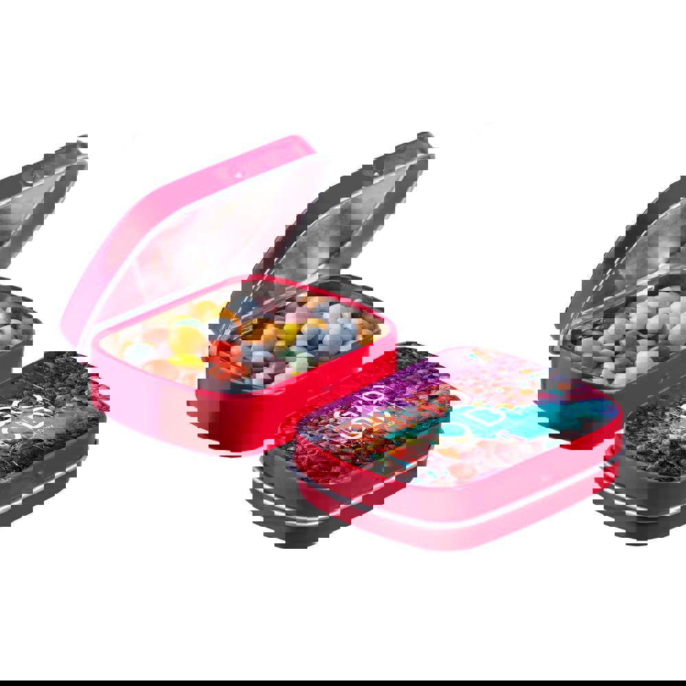 Mini scharnierblikje met snoep